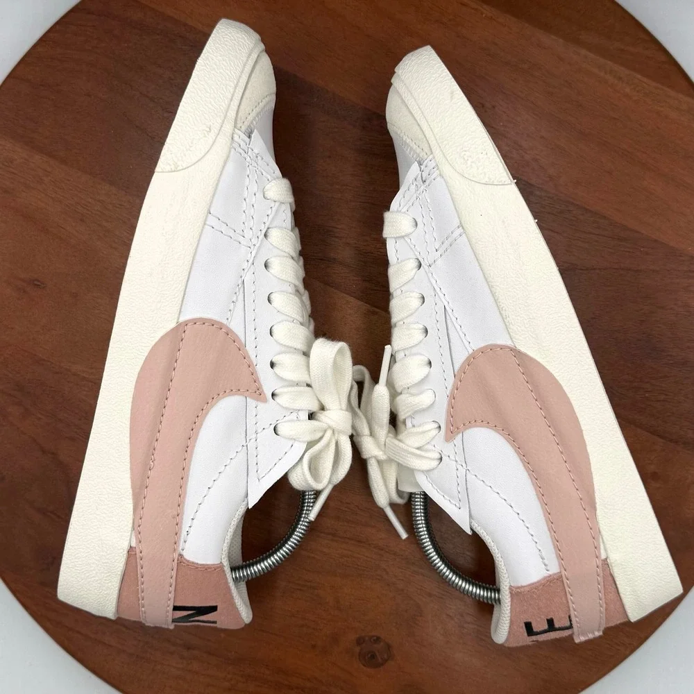 Nike Blazer‎ Low 77 Sneakers Jumbo White Pink Oxford Retro DQ1470-102 Womens 11